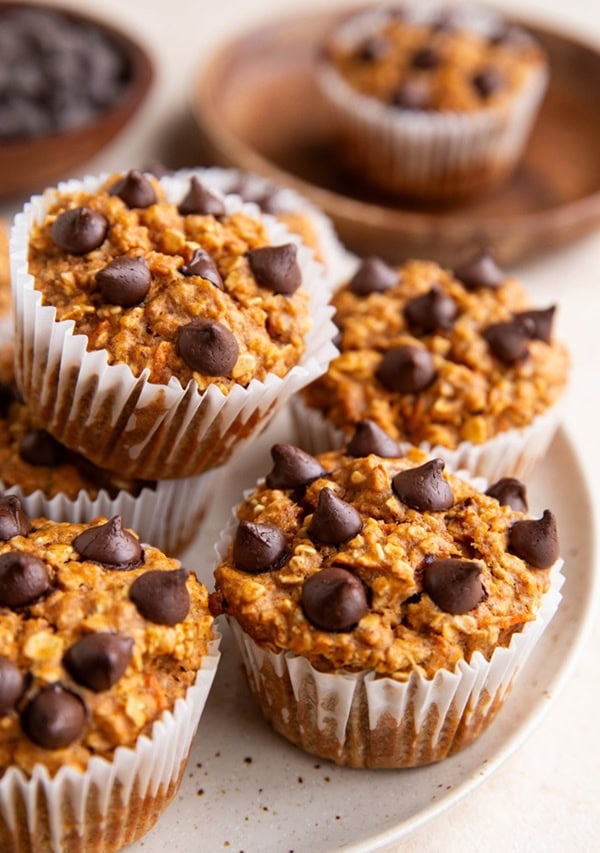 Plate of sweet potato oat muffin cups