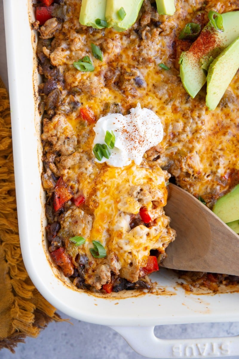 Ground Turkey Taco Casserole - The Roasted Root