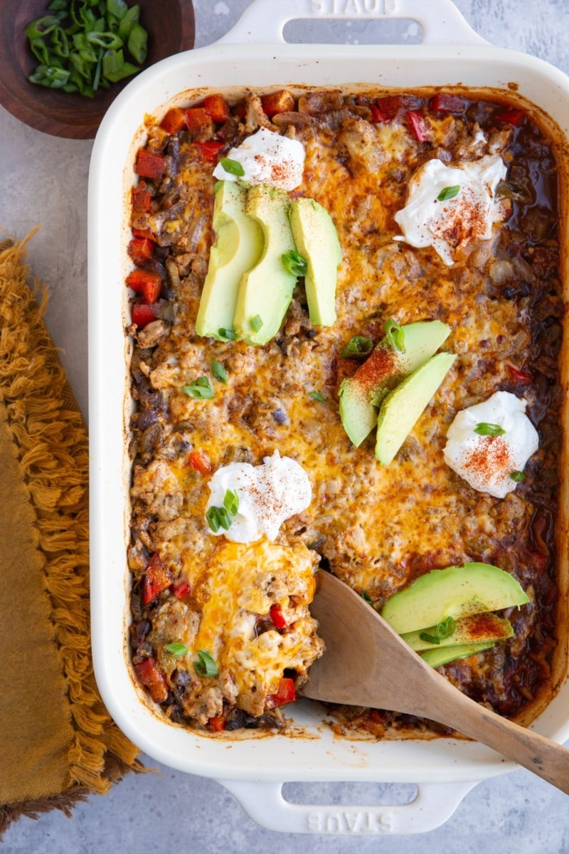 Ground Turkey Taco Casserole - The Roasted Root