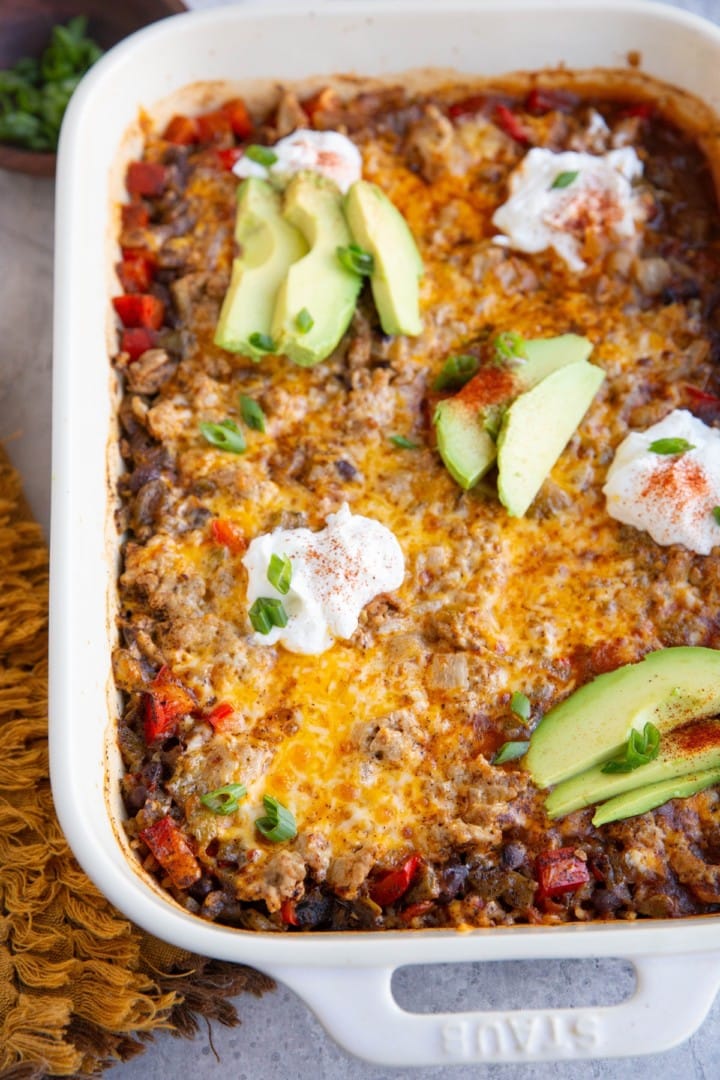 Ground Turkey Taco Casserole - The Roasted Root