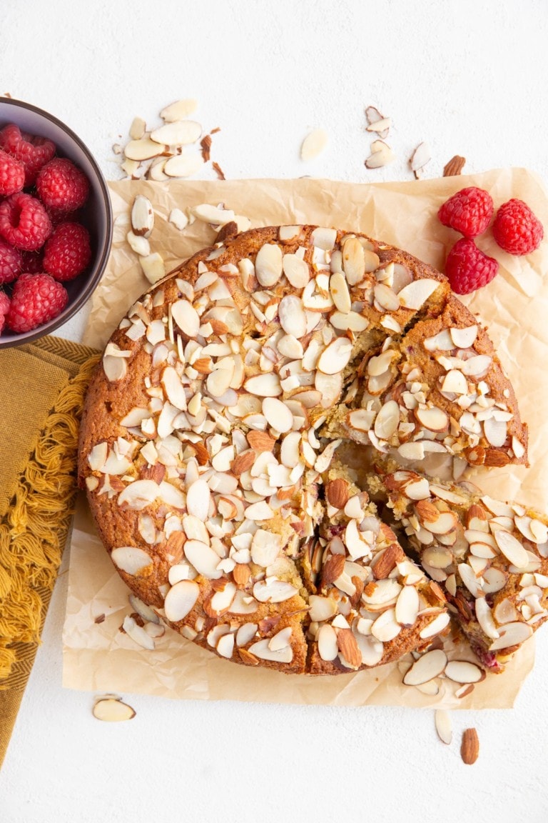 Almond Flour Raspberry Cake - The Roasted Root