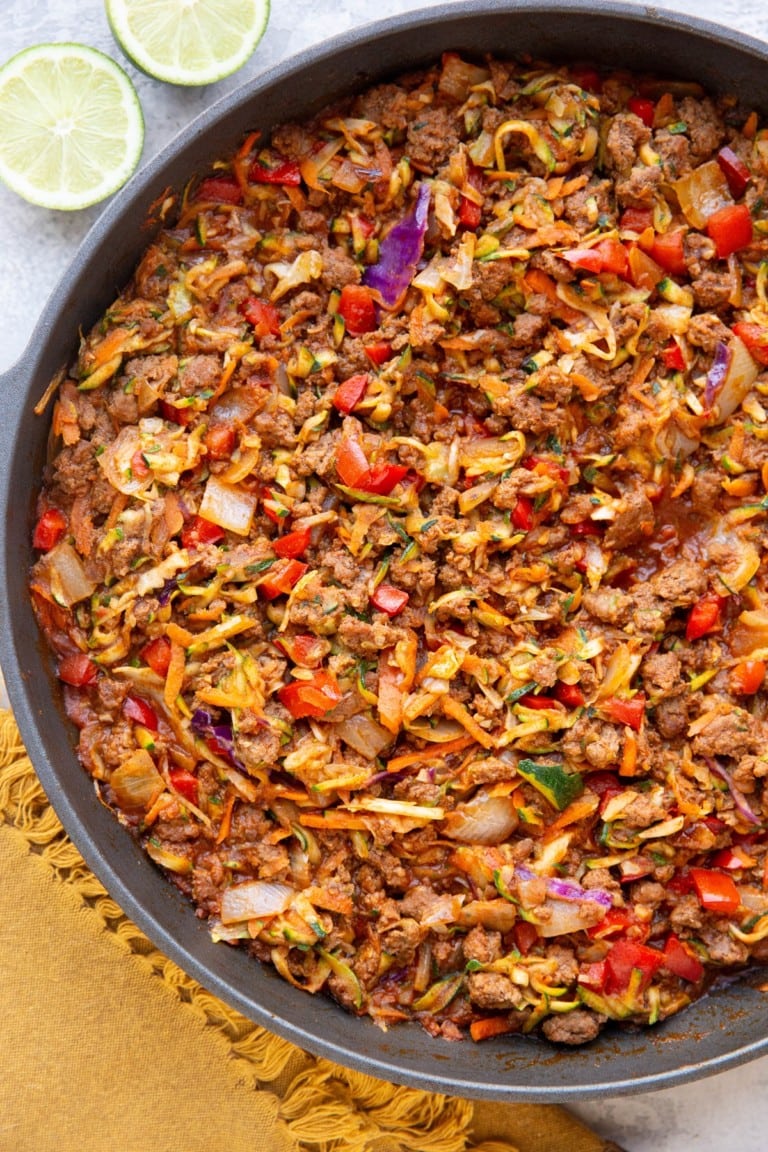 30-Minute Mexican Ground Beef and Zucchini Skillet - The Roasted Root