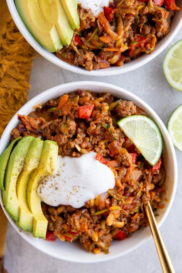 30-Minute Mexican Ground Beef and Zucchini Skillet - The Roasted Root