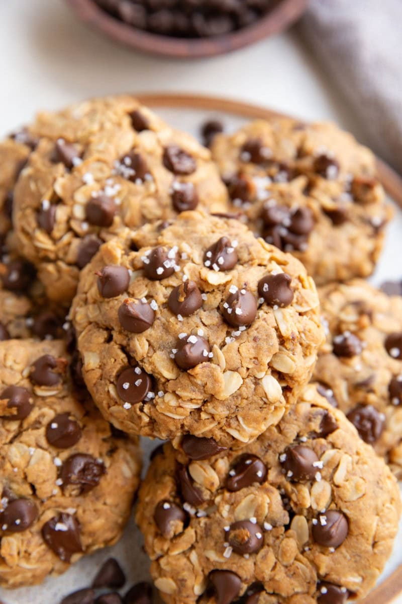 Vegan Oatmeal Peanut Butter Chocolate Chip Cookies - The Roasted Root