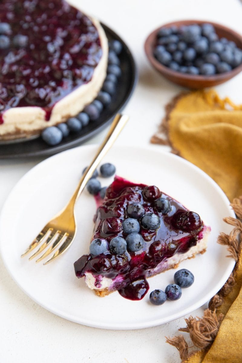 Blueberry Cottage Cheese Cheesecake - The Roasted Root