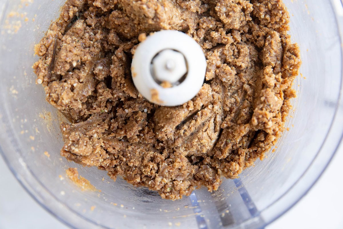 Energy ball dough in a food processor.