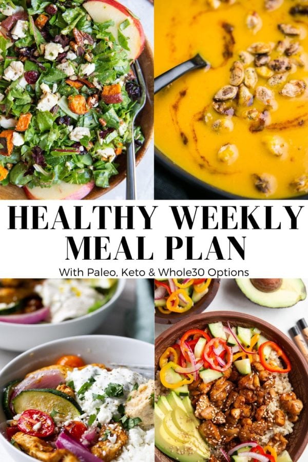 Healthy meal plan graphic.