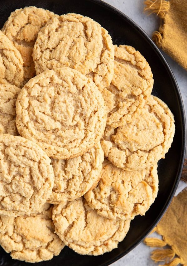 Large plate of peanut butter cookies