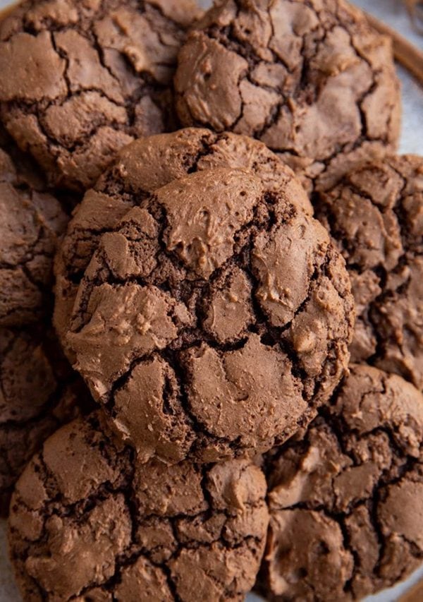 Fudge brownie cookies on a plate