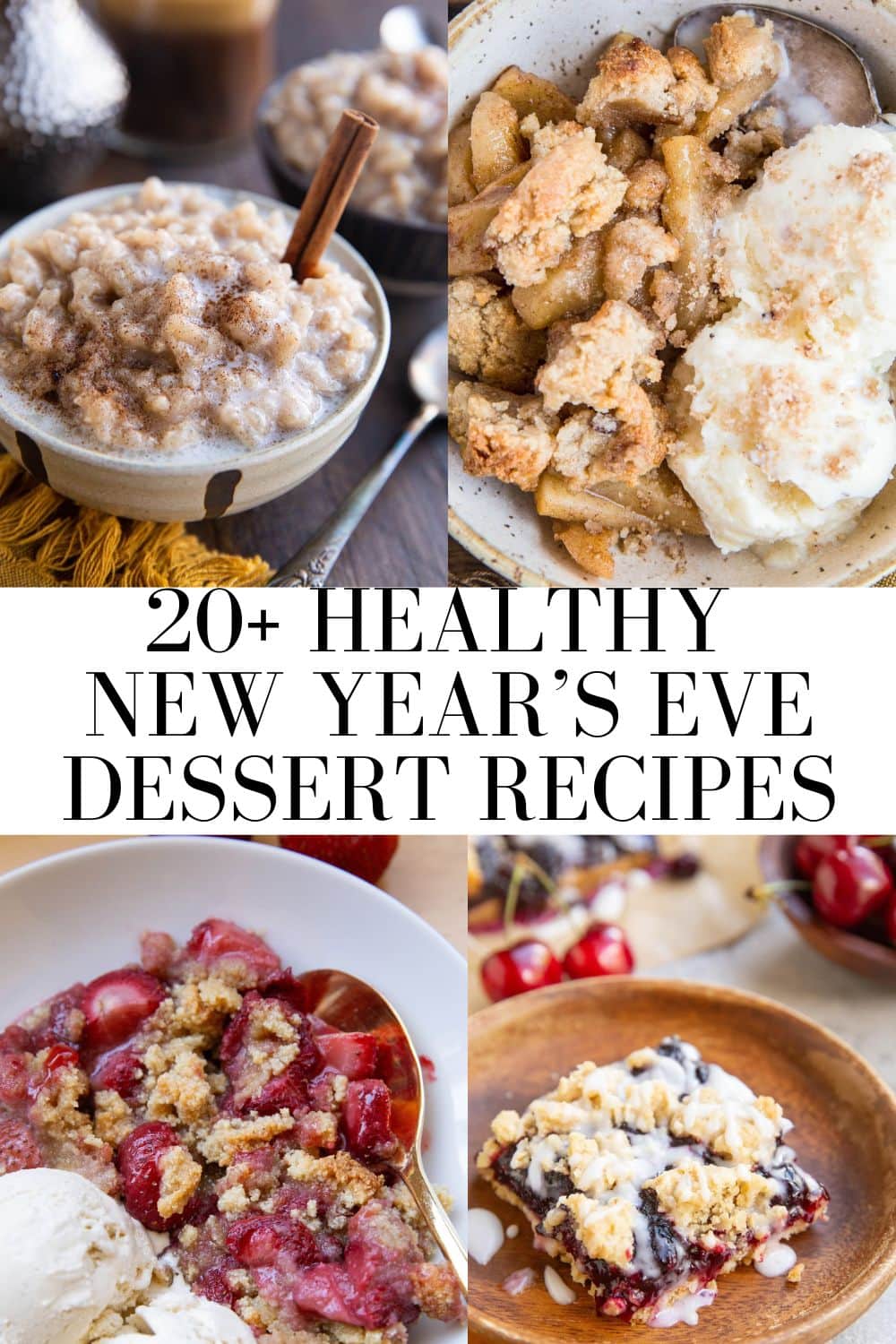 Collage of dessert recipes for new year's eve