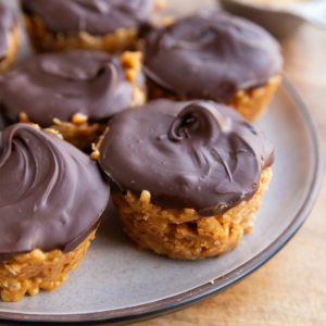 Chocolate Peanut Butter Cups on a plate.