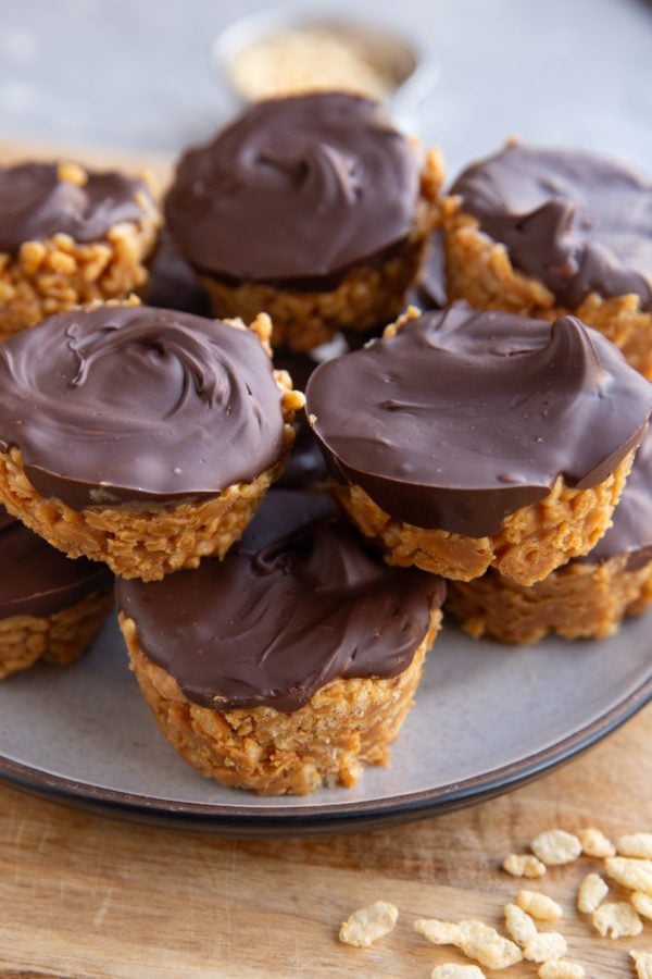 Plate of rice crispy peanut butter cups