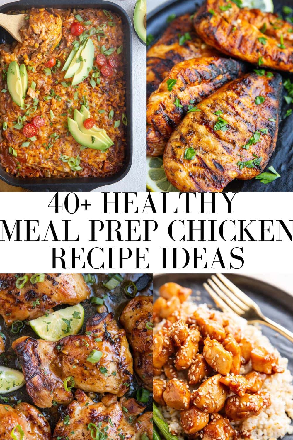 graphic for healthy chicken meal prep ideas