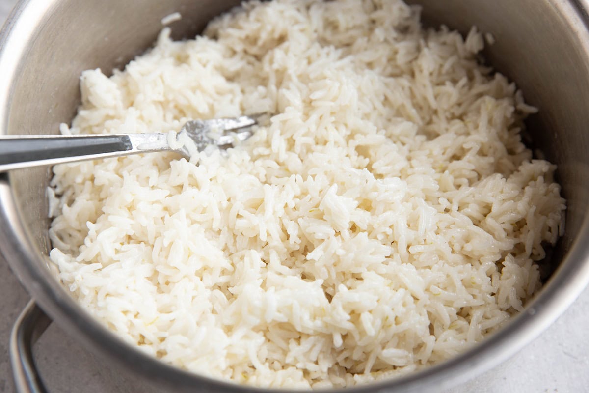 Fork fluffing rice